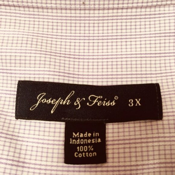 Joseph & Feiss 3X light purple striped long-sleeve button up shirt - Picture 4 of 8